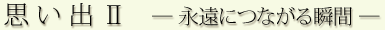 思い出Ⅱ ―永遠につながる瞬間―