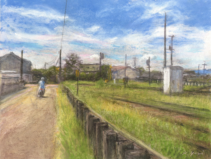 蔵本駅西踏切付近　晩夏