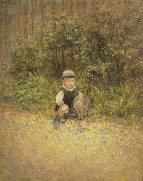 道端で遊ぶ子供