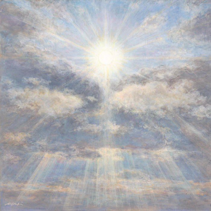 太陽と雲、天使の梯子