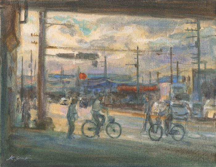 夕方の田宮街道